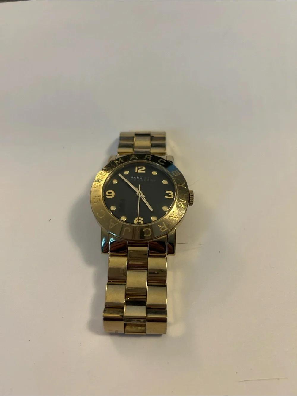 Marc by Marc Jacobs Gold-Tone Bracelet Watch with Black Dial